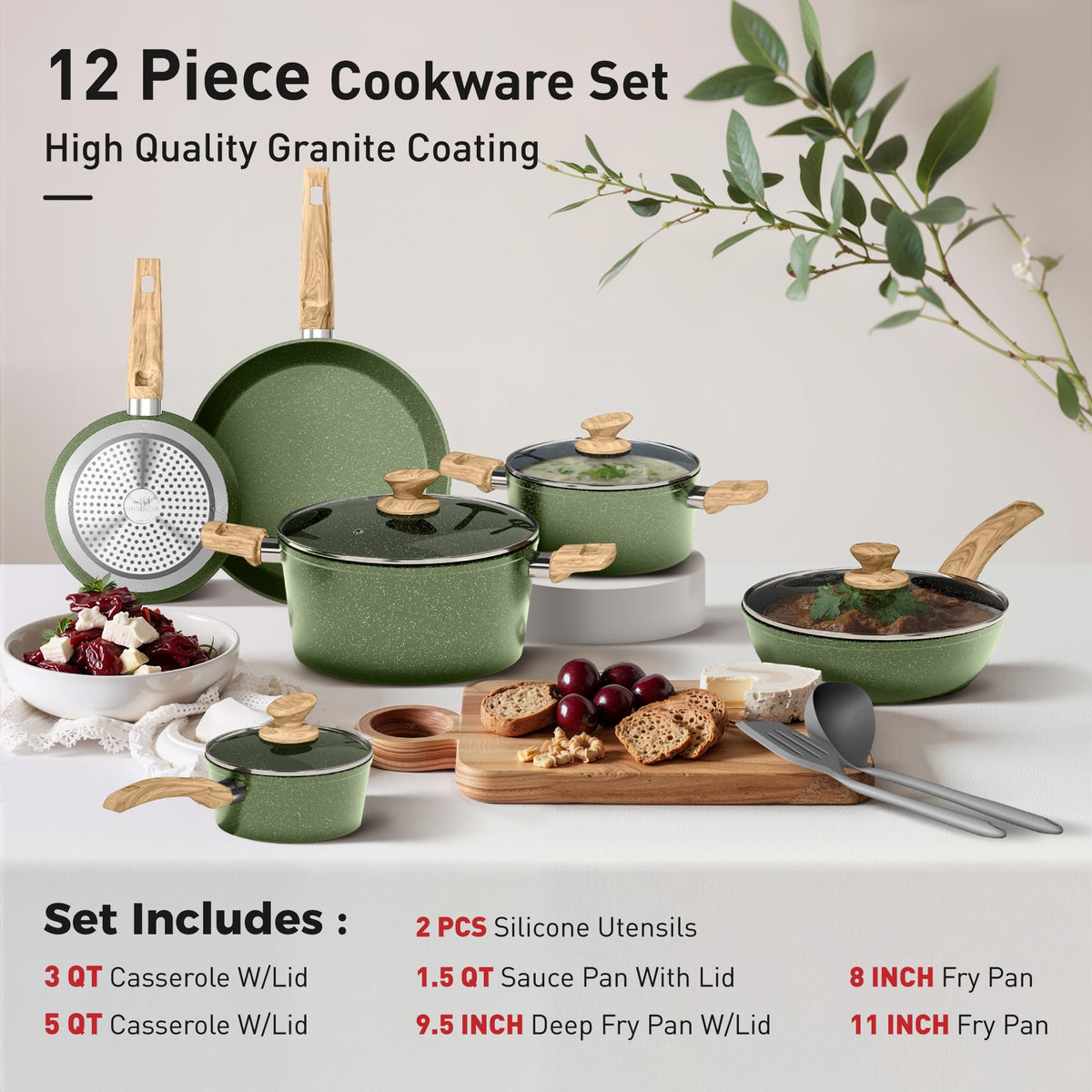 12 Piece Nonstick Cookware Set L47793
