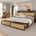 Queen Size Rattan Bed Frame with 2 Storage Drawers V48400