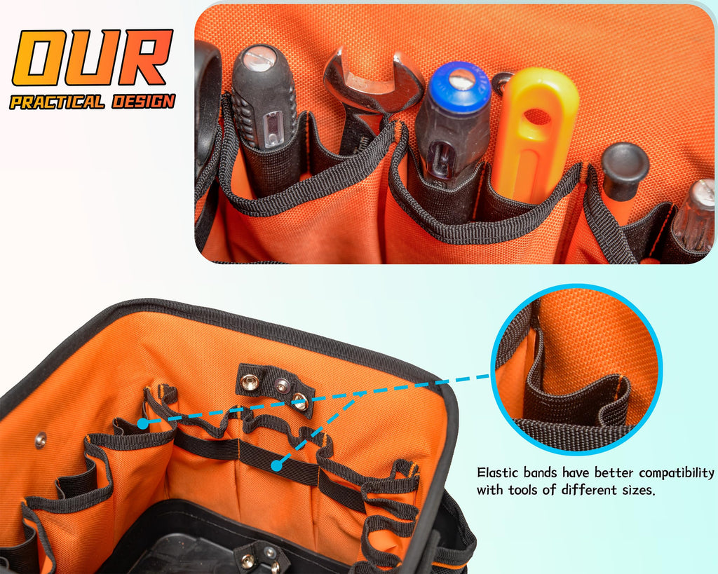 10" Compact Open-Top Tool Tote Bag F923