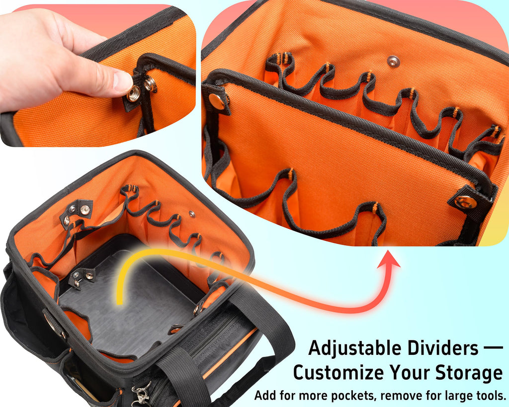 10" Compact Open-Top Tool Tote Bag F923